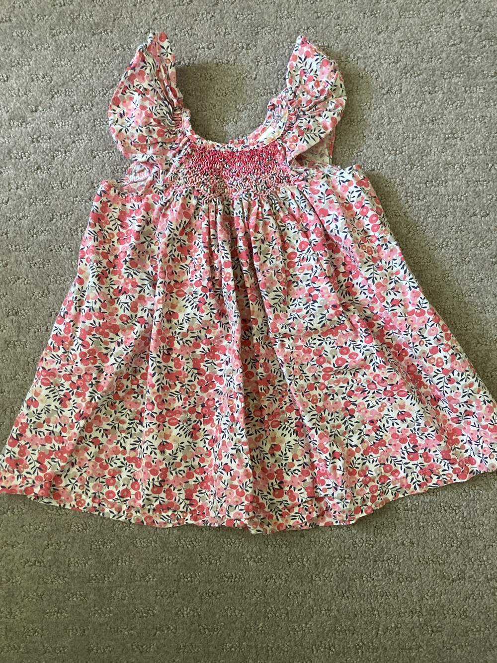Gil & Niya pink floral smocked dress, 73 cm (9-12M).